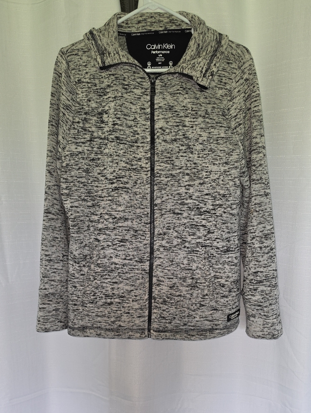 Calvin Klein Grey Marled Full-Zip Performance Jacket